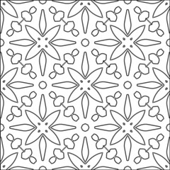 Stylish texture with figures from lines.Abstract geometric black and white pattern for web page, textures, card, poster, fabric, textile. Monochrome graphic repeating design. 