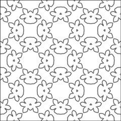 Stylish texture with figures from lines.Abstract geometric black and white pattern for web page, textures, card, poster, fabric, textile. Monochrome graphic repeating design. 