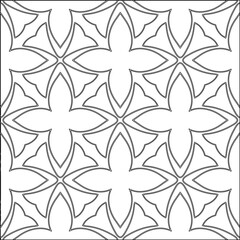 Stylish texture with figures from lines.Abstract geometric black and white pattern for web page, textures, card, poster, fabric, textile. Monochrome graphic repeating design. 