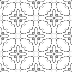 Stylish texture with figures from lines.Abstract geometric black and white pattern for web page, textures, card, poster, fabric, textile. Monochrome graphic repeating design. 