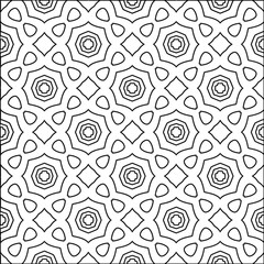 Stylish texture with figures from lines.Abstract geometric black and white pattern for web page, textures, card, poster, fabric, textile. Monochrome graphic repeating design. 