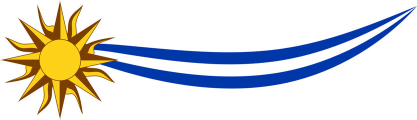 Uruguay Flag Independence Day Wavy Ribbon