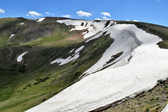 Rocky Mountains Colorado Snow Cornices Remain in Summer