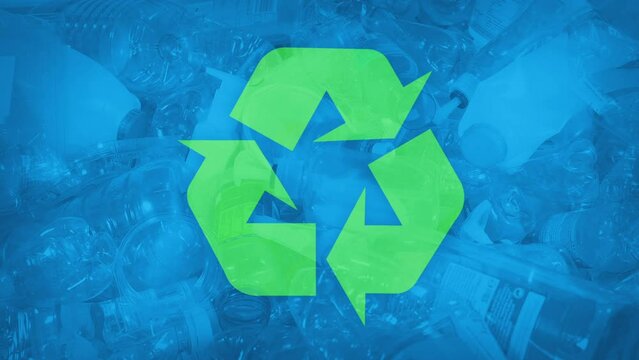 Plastic Recycling Concept - Symbol With Mixed Containers