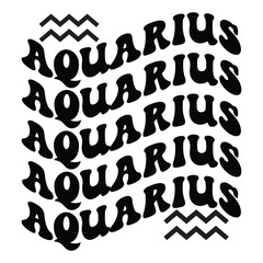Aquarius Zodiac Retro SVG