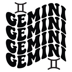 Gemini Zodiac Retro SVG