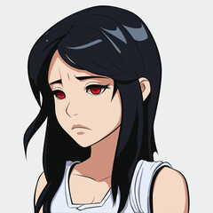 Beautiful sad girl avatar flat vector