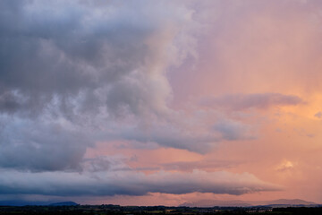 Cloudscape storm over mountains