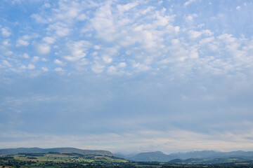 Cloudscape over mountains, daylight scenery