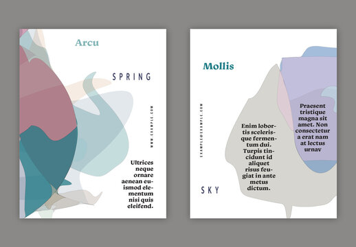 US Letter Flyer with Abstract Multicolored Transparent Floral Shape