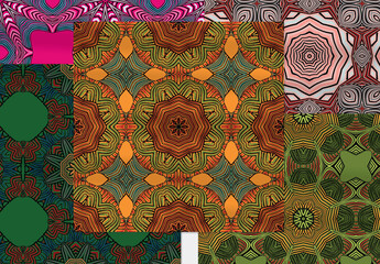 Seamless Pattern Collection with Ethic Mandala Motif