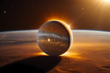 Photo of an artist's rendering of a planet in space