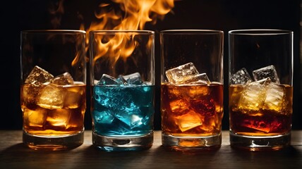 Photo of a colorful display of beverages in glassware