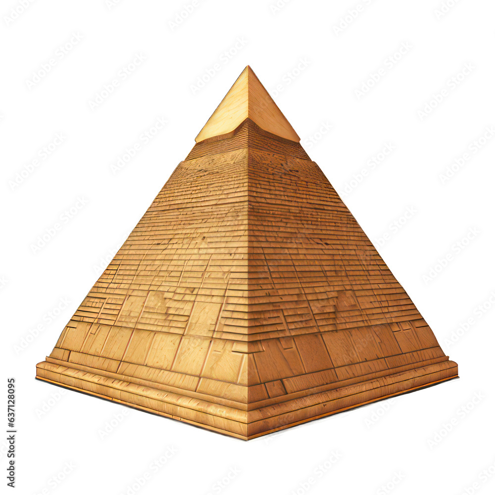 Poster pyramid isolated on white created with generative ai