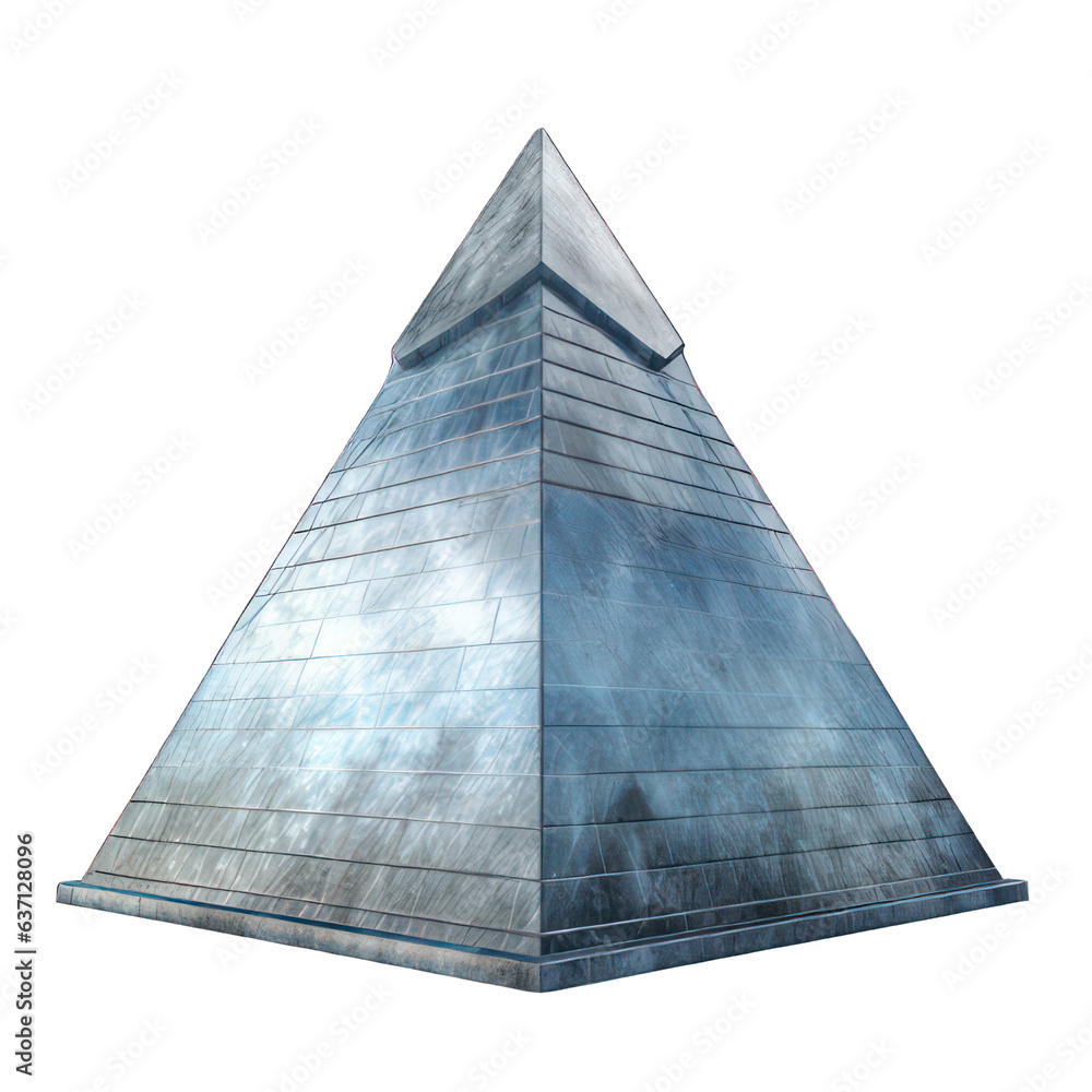 Poster pyramid isolated on white created with generative ai