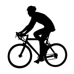Silhouette of a person riding a bicycle