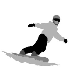 Vector illustration of a snowboarder