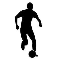 Silhouette of a person playing soccer