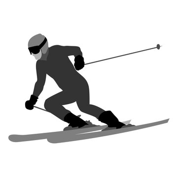 Vector icon of a person skiing