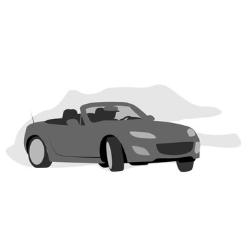 Vector icon of a Mazda Miata drifting