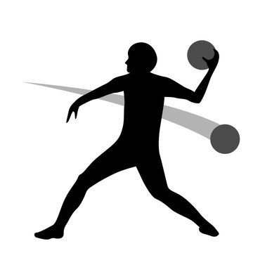 Silhouette of a person playing dodgeball