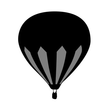 Vector icon of a hot air balloon with a basket under it