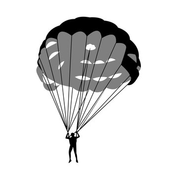 Silhouette of a parachuter