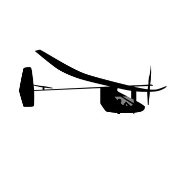 Silhouette of a human-powered aircraft