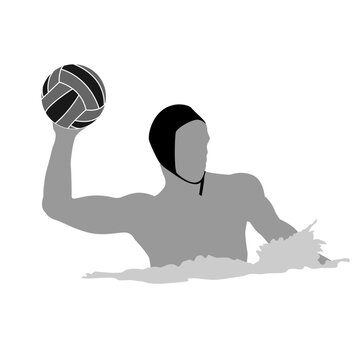 Illustration of a man throwing a water polo ball