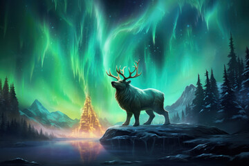 Northern Lights Narratives: Ethereal Beasts Born from Vibrant Aurora Tapestries
