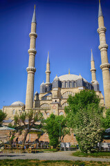 Fototapeta na wymiar Dome and minarets of Sinan's Selimiye Mosque