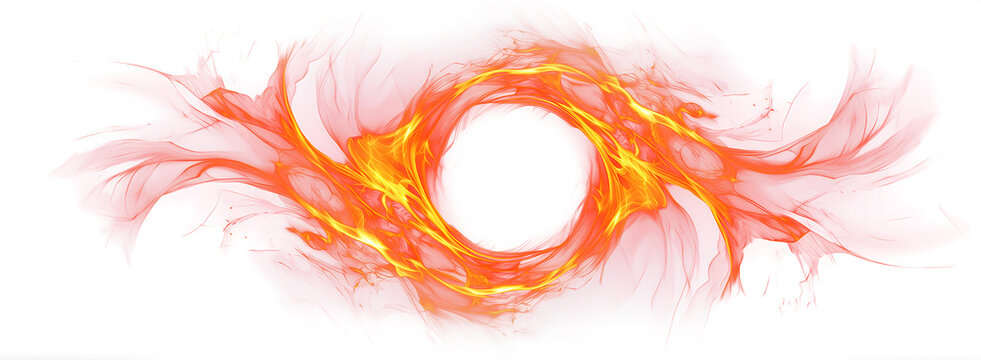 Burning raging fire swirl. Flames vortex isolated illustration