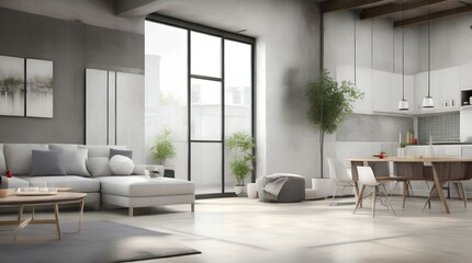 Fototapeta premium Luxury Modern living room interior with wooden decor in eco style.