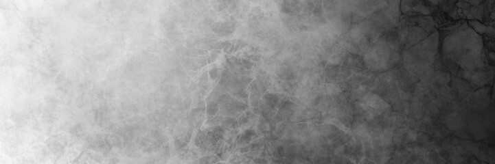 Fototapeta premium Black and white background, watercolor painted marbled texture grunge, abstract misty illustration with wispy smoke, abstract cloudy banner or website header design