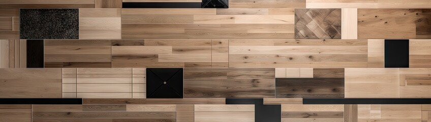 wood flooring and an oak piece of wood Generative AI