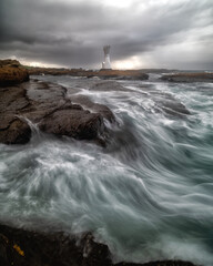 千葉県南房総市　白浜港灯台の朝