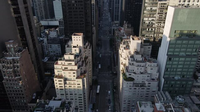 Aerial view - Midtown Manhattan - morning