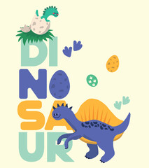 Dinosaur Vector. Cute dinosaur vectors, roar, pattern. Tshirt design