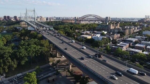 Aerial Shot Robert F. Kennedy Bridge Queens New York City