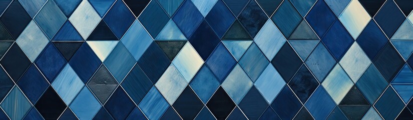 striped tile pattern in blue Generative AI