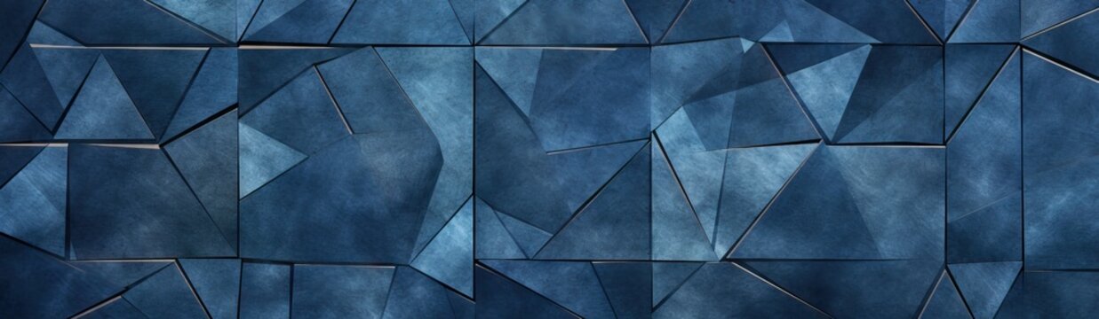 a deep blue tiled background with irregular shapes Generative AI