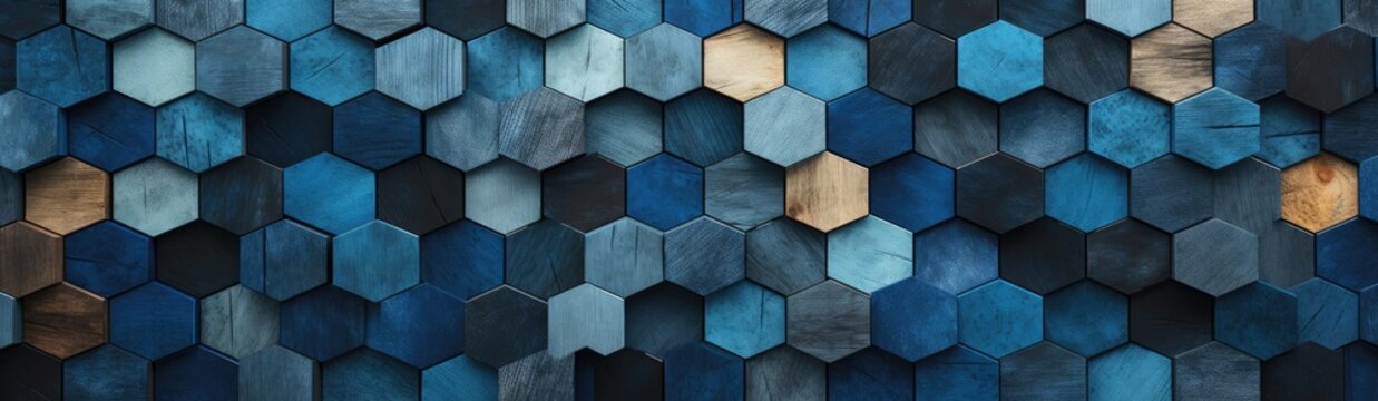 a colorful tiled blue and dark blue background Generative AI