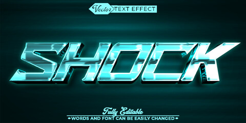 Shiny Turuoise, Shock Vector Editable Text Effect Template