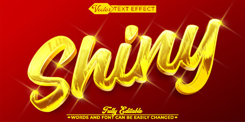 Golden Bright Shiny Vector Editable Text Effect Template