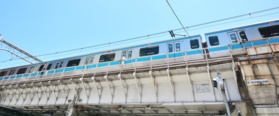 日本の東京、神田の町の風景