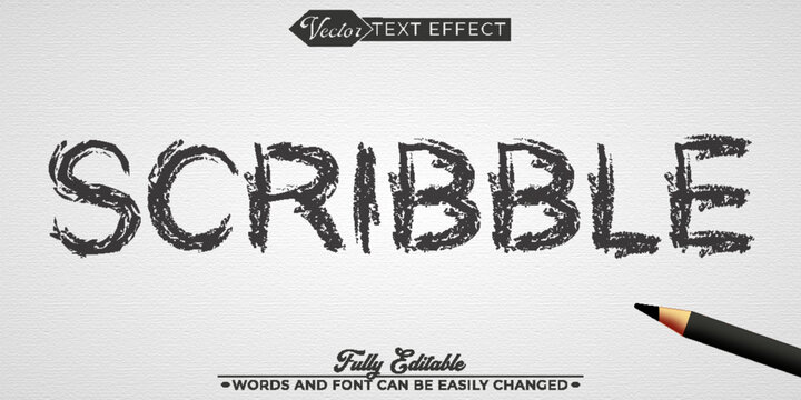 Pencil Scribble Vector Editable Text Effect Template