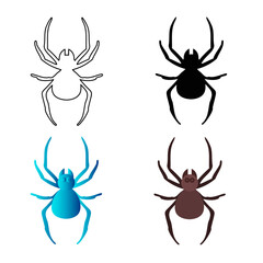 Abstract Flat Spider Arthropod Silhouette Illustration