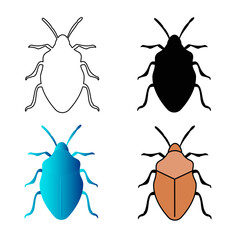 Abstract Flat Stink Bug Insect Silhouette Illustration