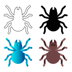 Abstract Flat Tarantula Spider Silhouette Illustration