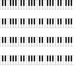 Fototapeta premium 3D illustration of four sets of piano keys with no background
